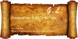 Gasparek Lóránt névjegykártya