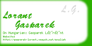 lorant gasparek business card